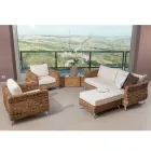 Outdoor-Sessel aus Bananengeflecht mit Kissen - Legolas Viadurini