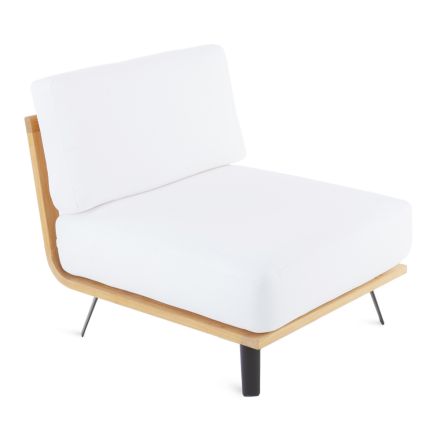 Outdoor-Sessel aus Teakholz mit oder ohne Seil mit Kissen Made in Italy - Taranee Viadurini