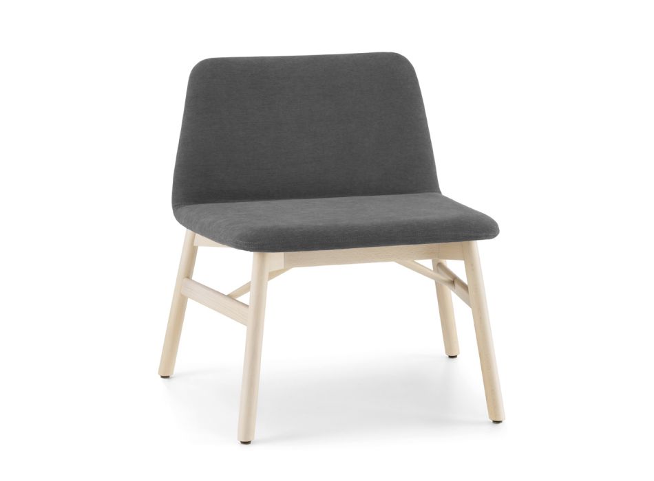 Feiner Sessel aus Stoff oder Samt mit Gestell aus Buche, hergestellt in Italien – Molde Viadurini