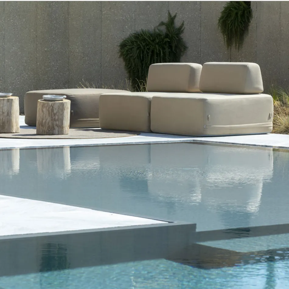 Quadratischer Outdoor-Sessel mit Stoffbezug Made in Italy - Lilium Viadurini