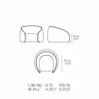 Relax Armchair Modernes Design Made in Italy aus farbigem Stoff - Baloo Viadurini