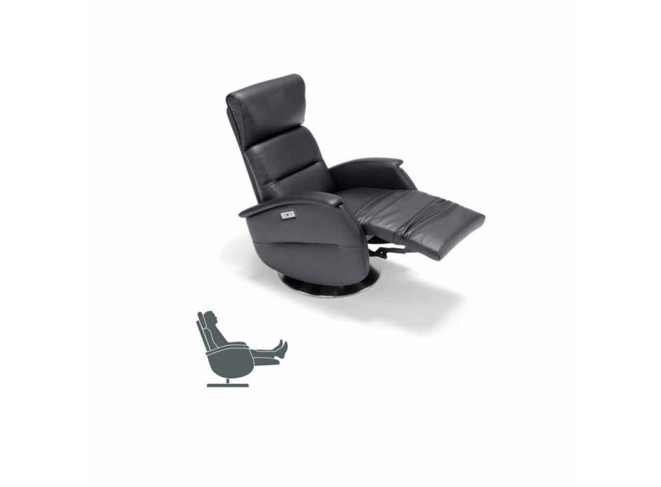 Motorisierte Schwenk Sessel Entspannung im Stoff / Leder / Kunstleder Gemma Viadurini