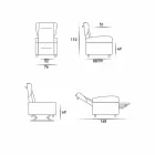 Sessel orthopädisches 4-Motoren entspannen gemacht in Italien Giglio, modernes Design Viadurini