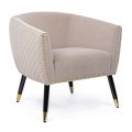Lounge-Sessel in Kautschukholz und Samteffekt Elegantes Design - Catty