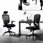 Semidirektionaler und funktionsfähiger moderner Drehsessel in Schwarz Reta - Simona Viadurini