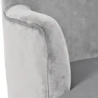 Wohnzimmersessel im skandinavischen Design mit Holz- und Samteffekt - Cinzio Viadurini