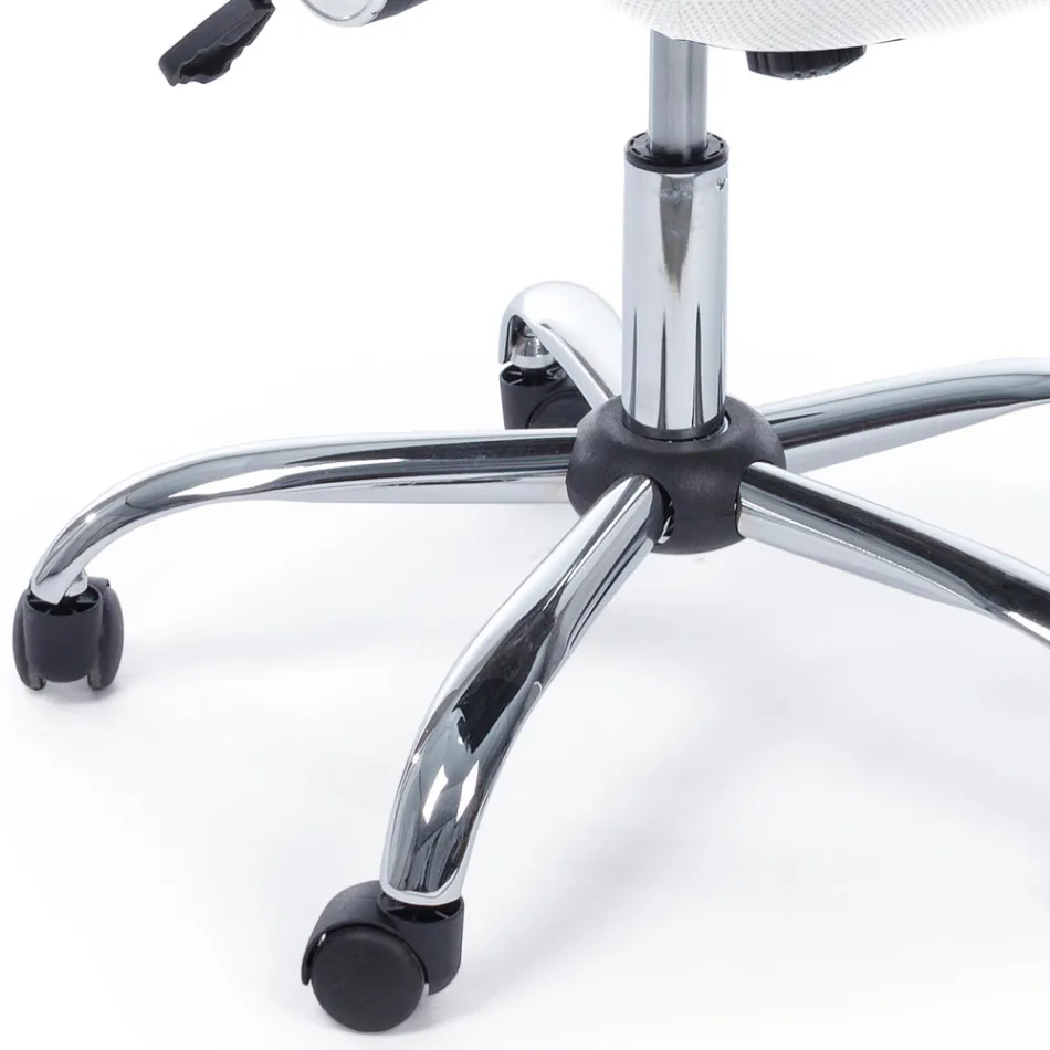 Bürostuhl Armlehnen und Kopfstütze aus Stahl und Netzgewebe - Cerreto Viadurini