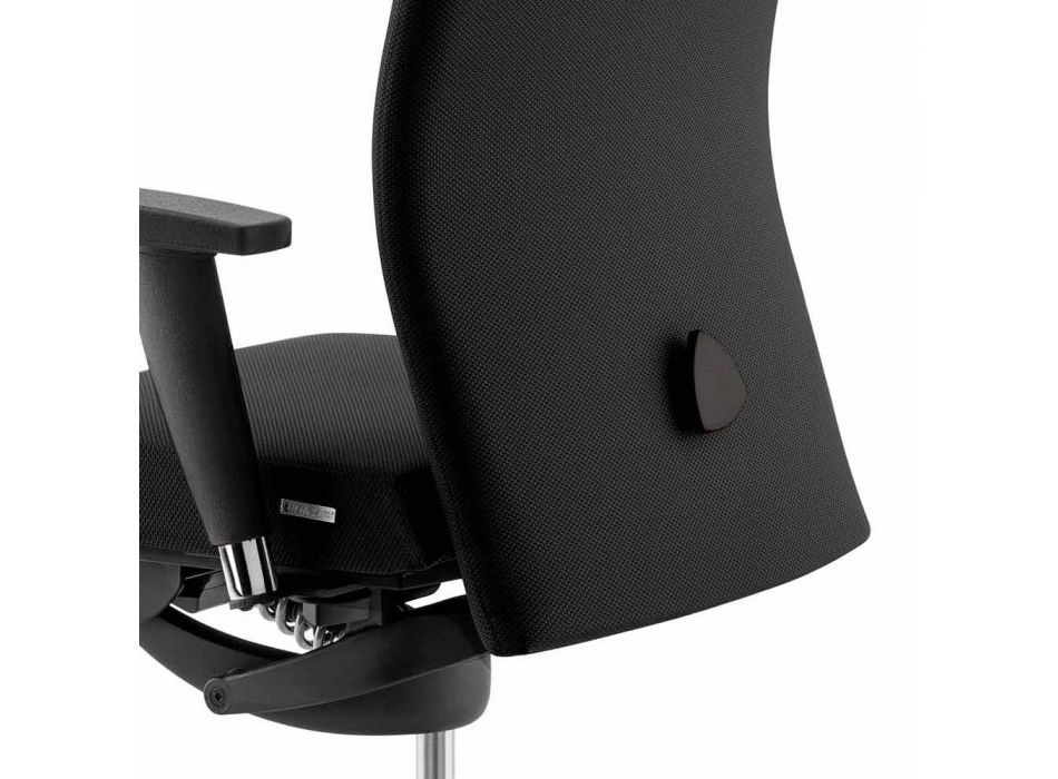 Drehbarer ergonomischer Design-Bürosessel mit Armlehnen und Kopfstütze - Romolo Viadurini