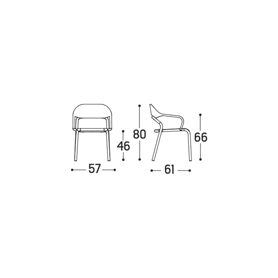 Outdoor-Sessel mit Sitzkissen Made in Italy - Noss by Varaschin Viadurini