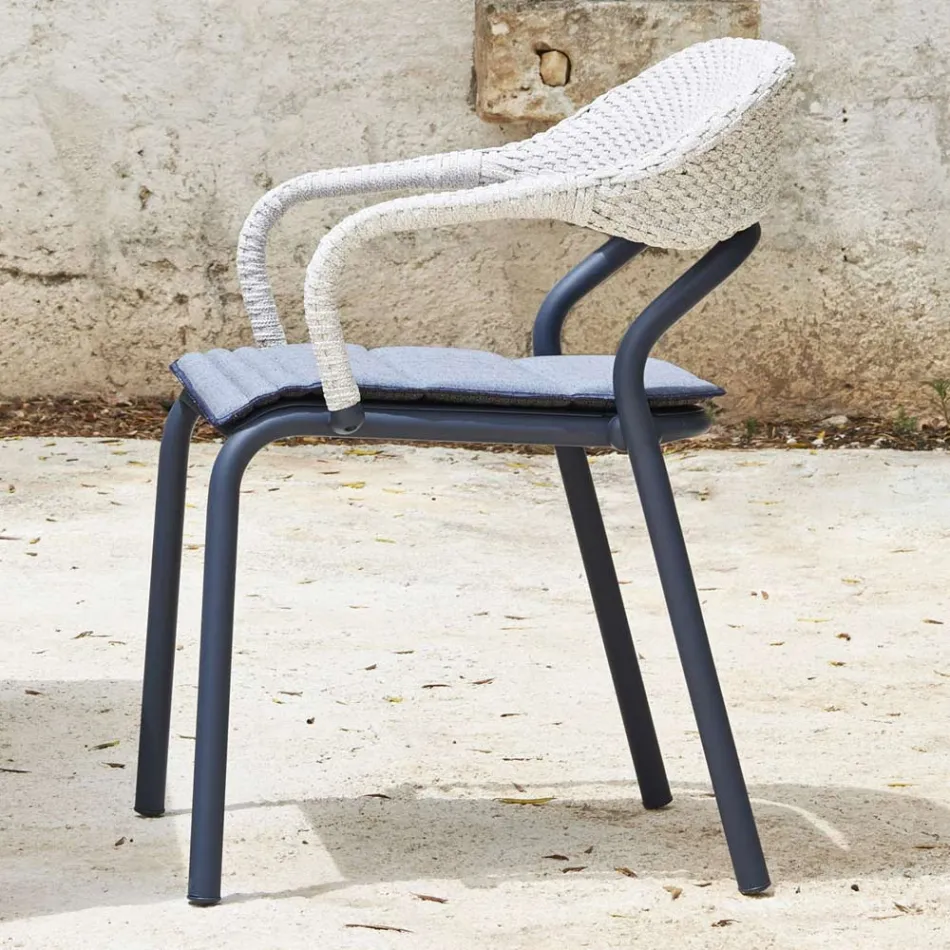 Outdoor-Sessel mit Sitzkissen Made in Italy - Noss by Varaschin Viadurini