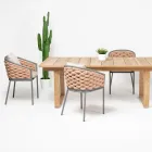 Outdoor-Sessel aus Aluminium und handgewebtem Olefil-Stoff – Reda Viadurini