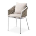 Outdoor-Sessel aus Aluminium und handgewebtem Olefil-Stoff – Reda