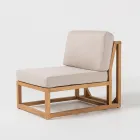 Outdoor-Sessel aus natürlichem Teakholz und Kissen - Circe Viadurini