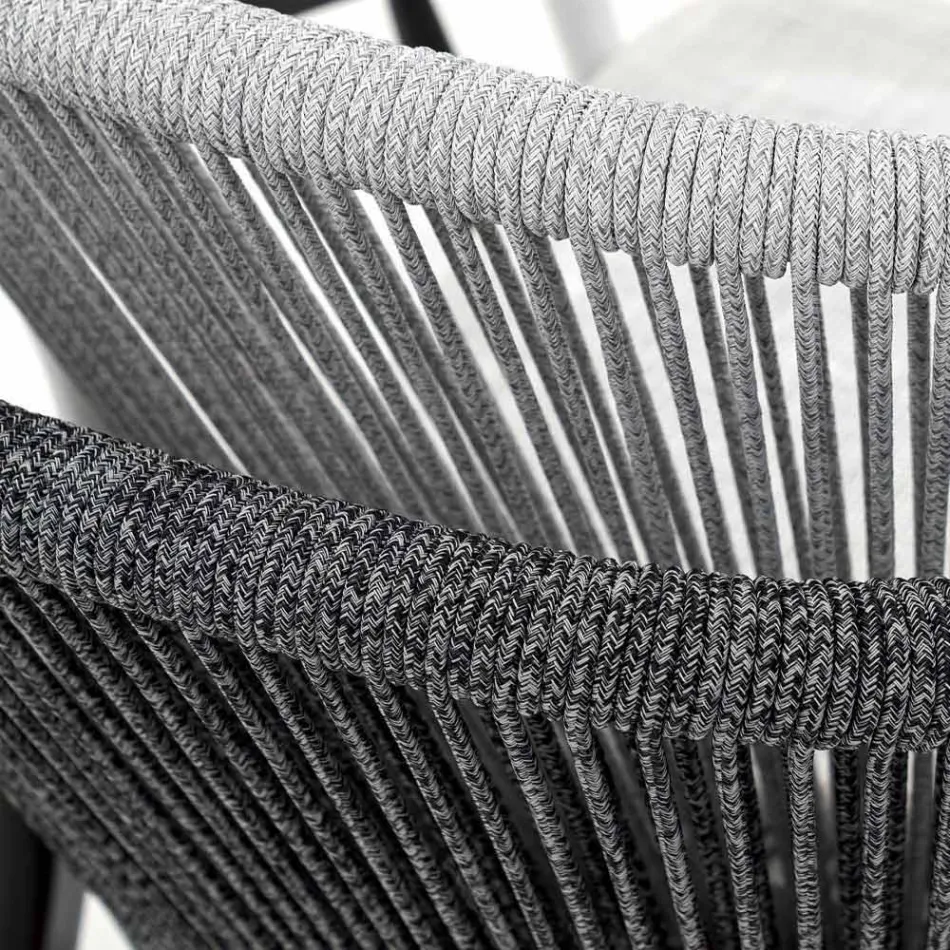 Stapelbarer Gartensessel aus Aluminium und Stoff - Smart By Varaschin Viadurini