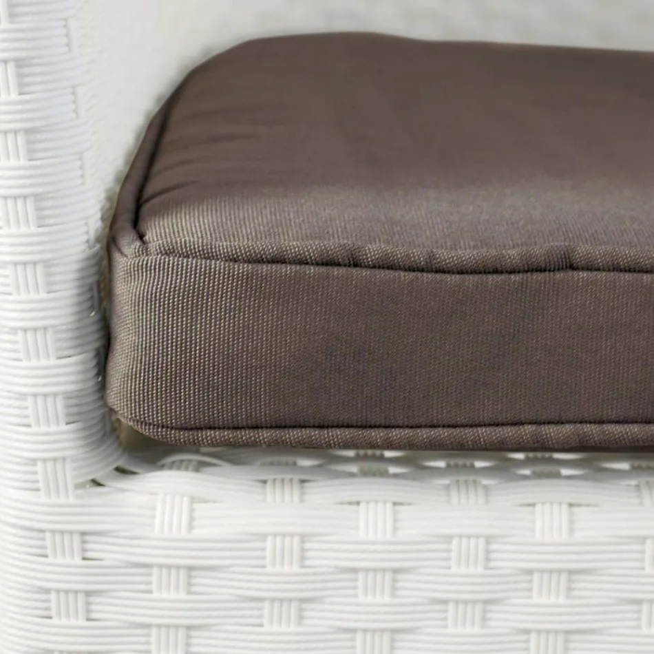 Stapelbarer Stuhl aus Aluminium mit weißem Korbgeflecht - Bruma Viadurini