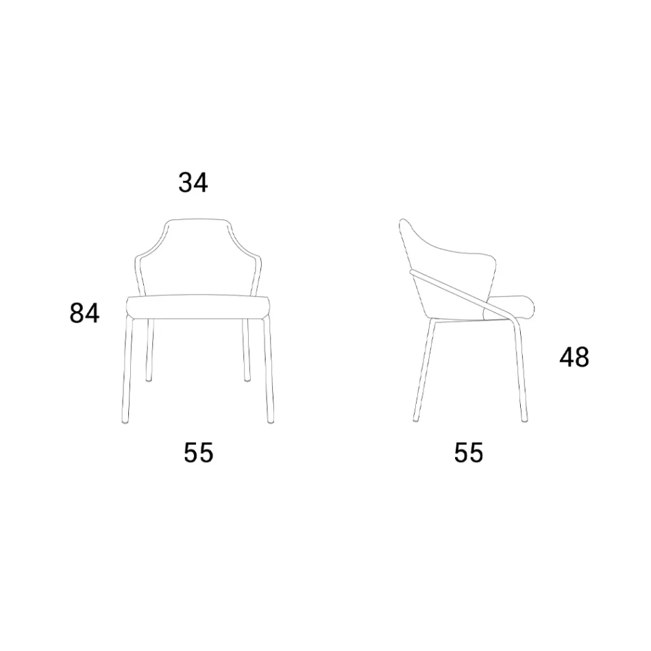 Metallsessel und Sitz aus recyceltem Stoff, hergestellt in Italien – Sage Viadurini