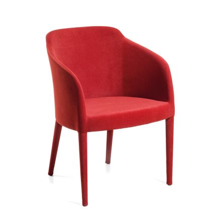 Sessel mit rotem Stoffbezug, hergestellt in Italien – Fuochi Viadurini