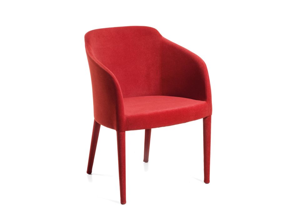 Sessel mit rotem Stoffbezug, hergestellt in Italien – Fuochi Viadurini