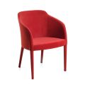 Sessel mit rotem Stoffbezug, hergestellt in Italien – Fuochi