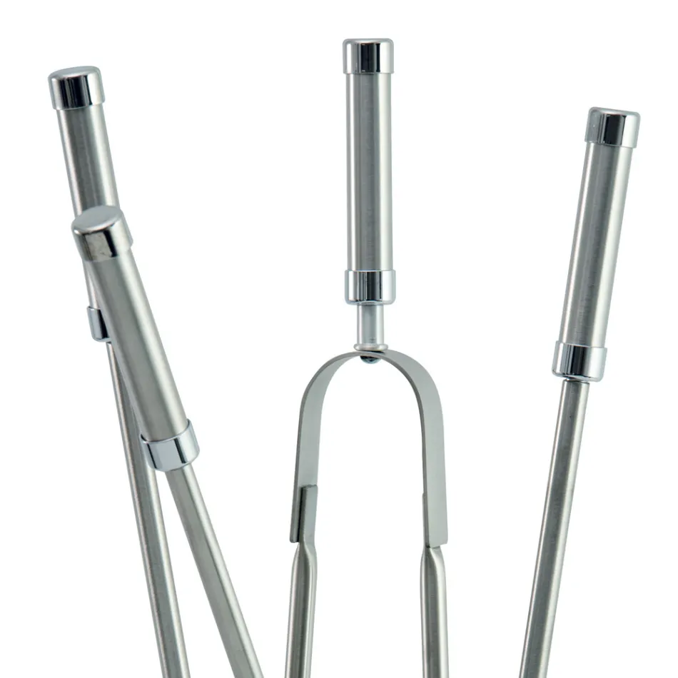 Werkzeughalter mit 4 Zubehörteilen aus Edelstahl und Flamme, hergestellt in Italien – Vita Viadurini