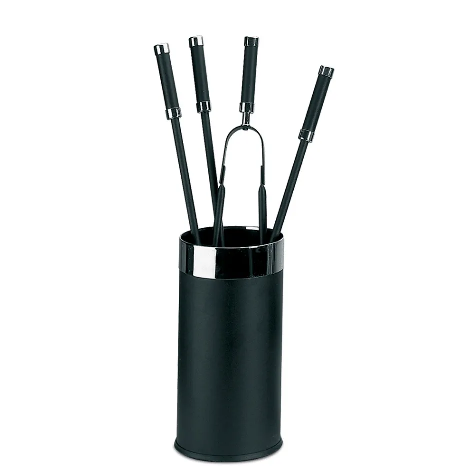 Werkzeughalter mit 4 Kaminzubehörteilen im Lieferumfang enthalten, hergestellt in Italien – Schlange Viadurini