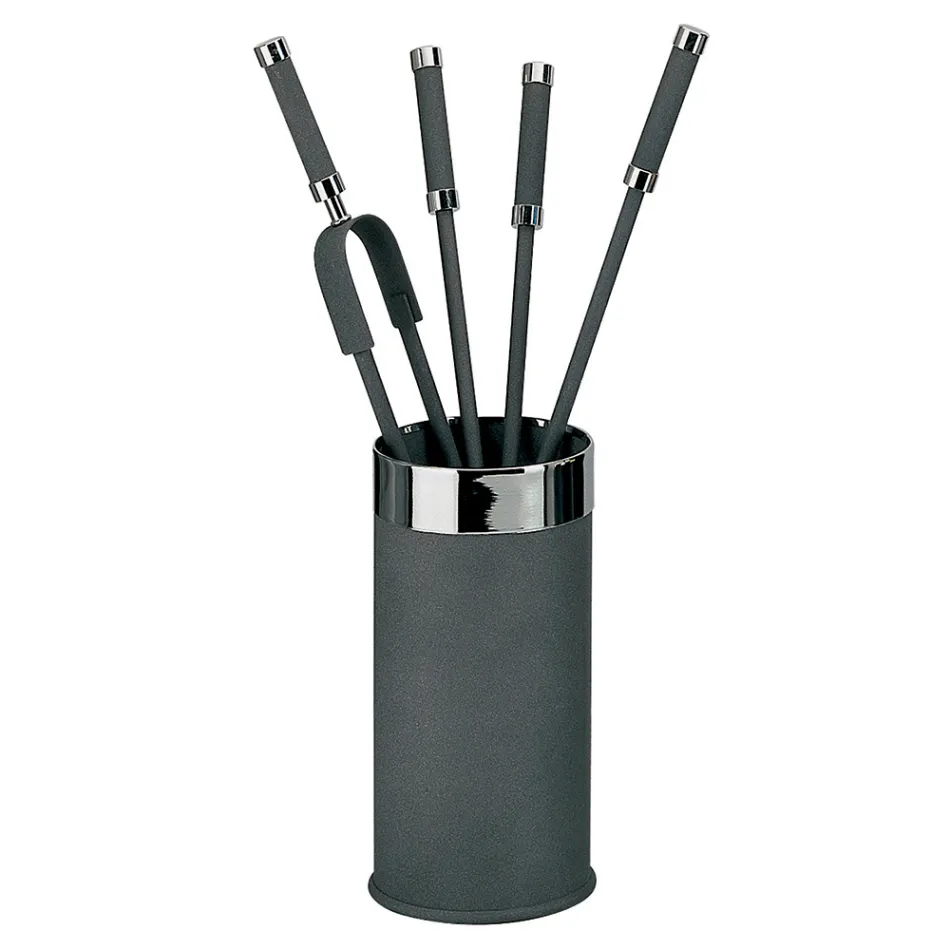 Werkzeughalter mit 4 Kaminzubehörteilen im Lieferumfang enthalten, hergestellt in Italien – Schlange Viadurini