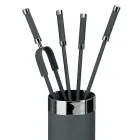 Werkzeughalter mit 4 Kaminzubehörteilen im Lieferumfang enthalten, hergestellt in Italien – Schlange Viadurini