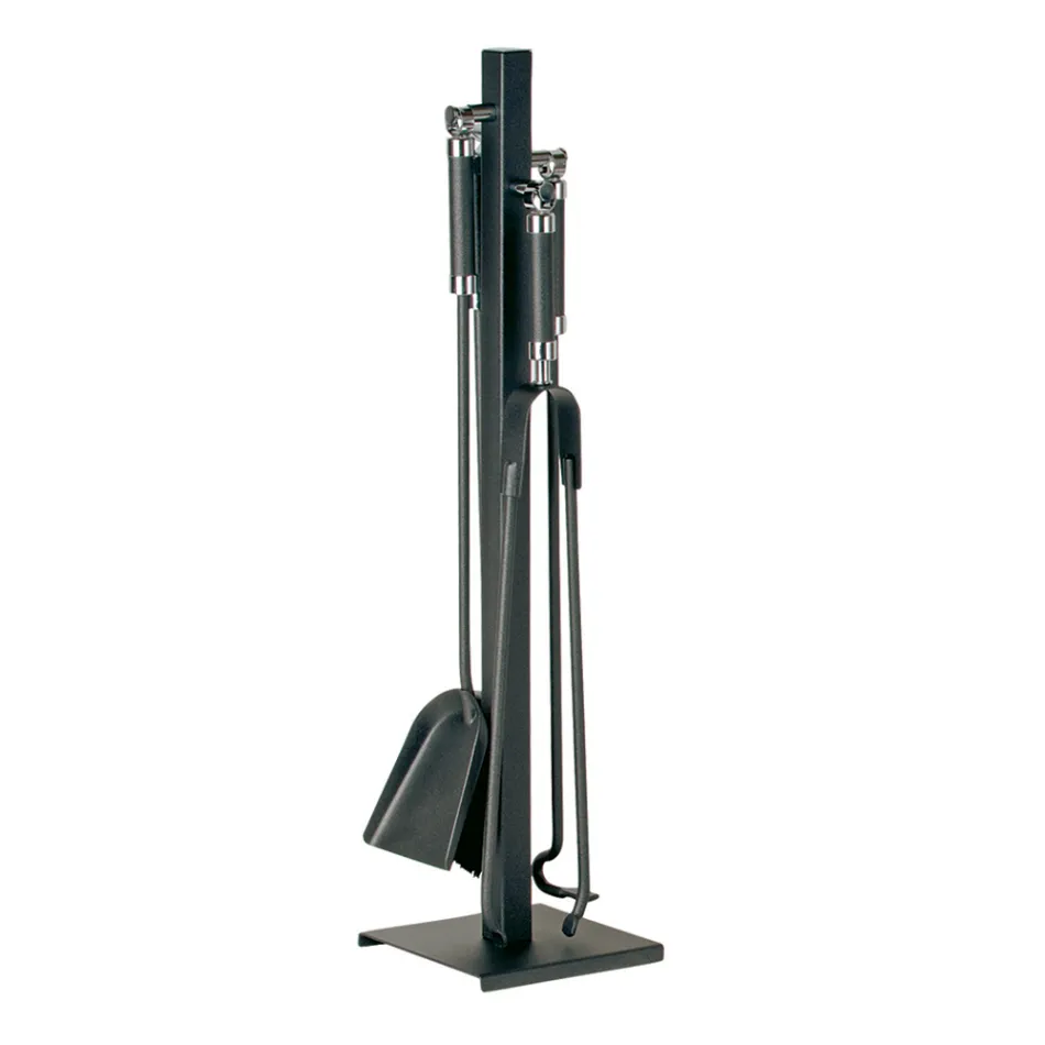 Werkzeughalter mit Haken, Klemme, Kehrschaufel und Besen. Hergestellt in Italien – Geisha Viadurini