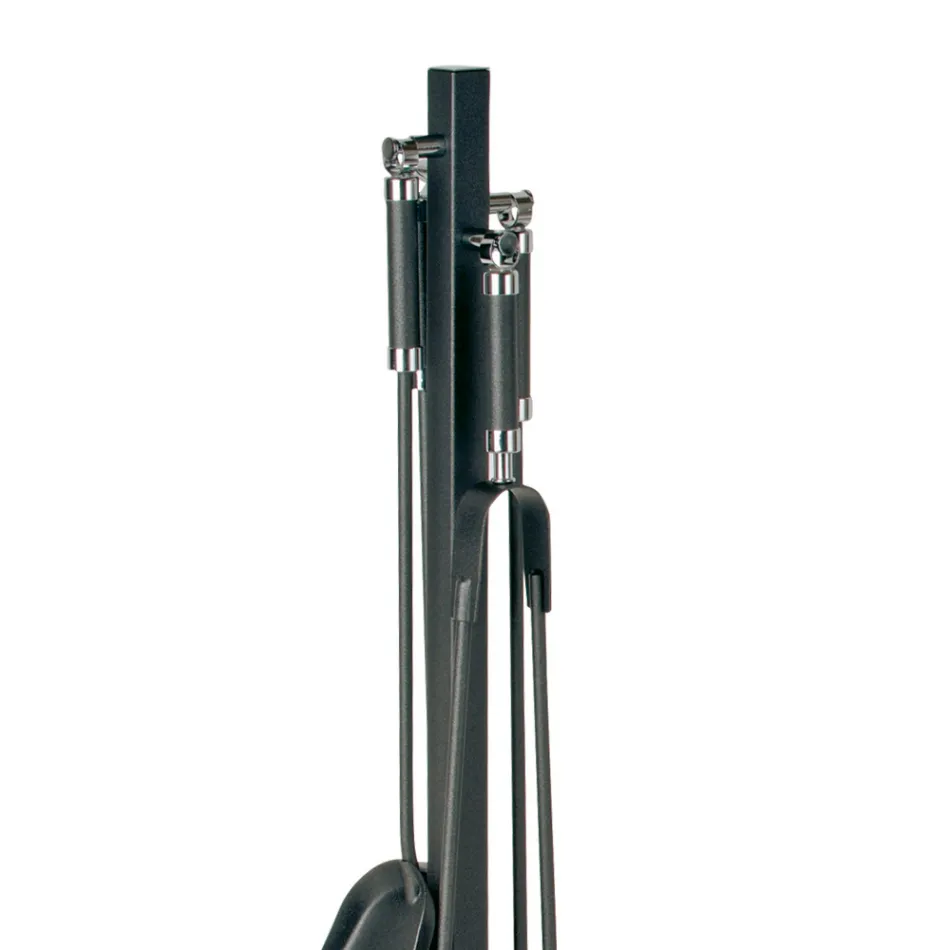 Werkzeughalter mit Haken, Klemme, Kehrschaufel und Besen. Hergestellt in Italien – Geisha Viadurini