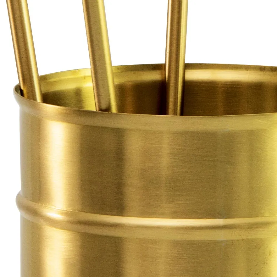 Kaminbesteckhalter aus Messing, 4-teilig, hergestellt in Italien – Giraffe Viadurini