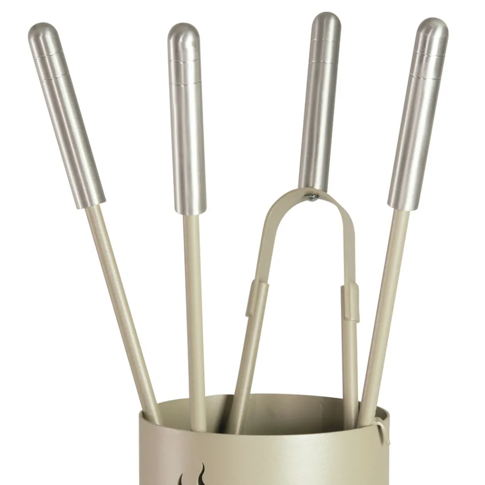 Werkzeughalter aus Metall mit 4 Zubehörteilen und Flamme, hergestellt in Italien – Fakir Viadurini