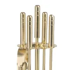 Werkzeughalter aus Messing mit 4 Zubehörteilen, Höhe 65 cm, hergestellt in Italien – Känguru Viadurini