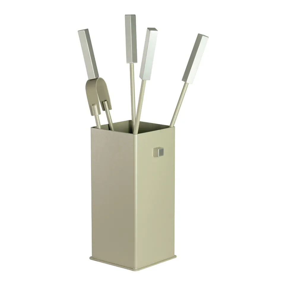 Quadratischer Werkzeughalter aus Metall und 4 Zubehörteile, hergestellt in Italien – Iena Viadurini