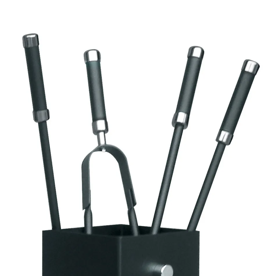 Quadratischer Werkzeughalter aus Metall und 4 Zubehörteile, hergestellt in Italien – Iena Viadurini