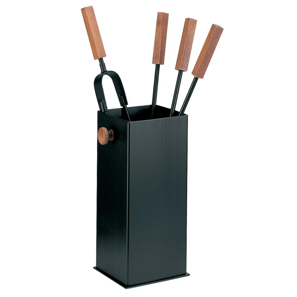 Quadratischer Werkzeughalter aus Metall und 4 Zubehörteile, hergestellt in Italien – Iena Viadurini