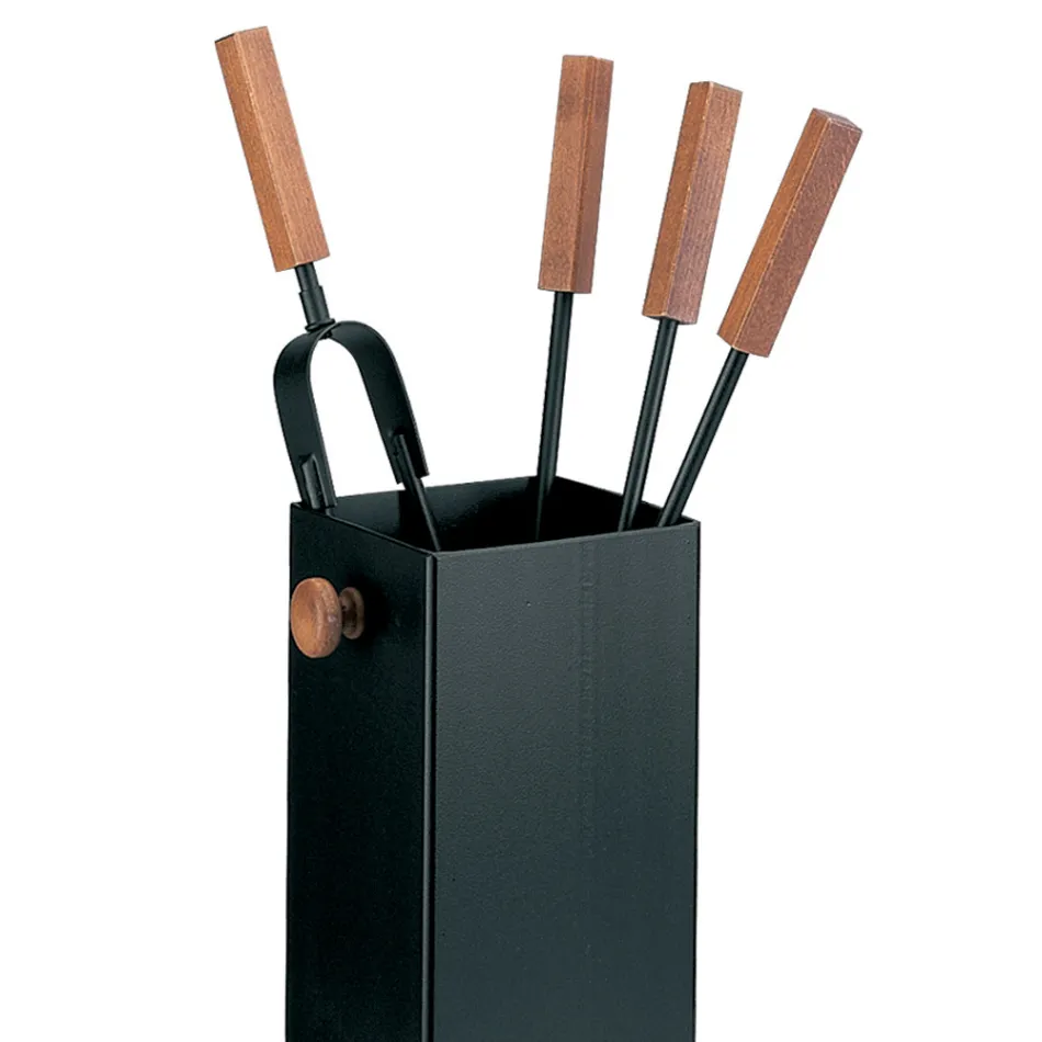 Quadratischer Werkzeughalter aus Metall und 4 Zubehörteile, hergestellt in Italien – Iena Viadurini