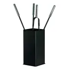 Quadratischer Werkzeughalter aus Metall und 4 Zubehörteile, hergestellt in Italien – Iena Viadurini