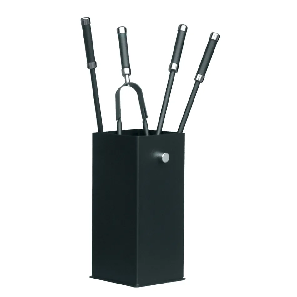 Quadratischer Werkzeughalter aus Metall und 4 Zubehörteile, hergestellt in Italien – Iena Viadurini