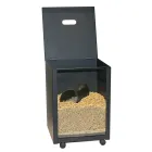 Pellethalter aus schwarz lackiertem Stahl mit Plexiglas, hergestellt in Italien – Pellicano Viadurini