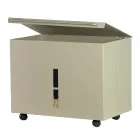 Pellethalter aus Metall mit Rädern und Deckel, hergestellt in Italien – Gazza Viadurini