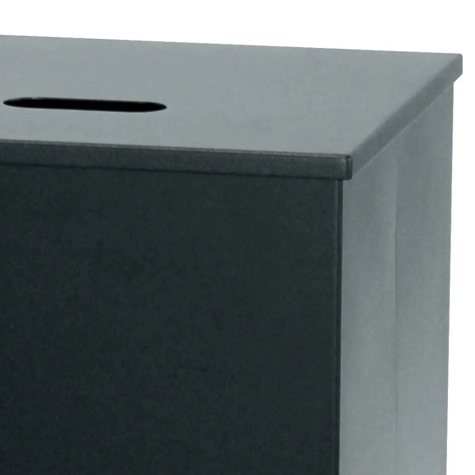 Quadratischer Pellethalter aus schwarz lackiertem Stahl und Rädern, hergestellt in Italien – Papagei Viadurini