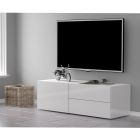 TV-Ständer Wohnzimmer Weißes Holz oder glänzendes Anthrazit Design 2 Größen - Yolanda Viadurini