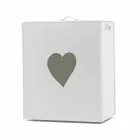 Moderner Lederwäschekorb Made in Italy Adele, Herzeinsatz Viadurini