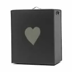 Moderner Lederwäschekorb Made in Italy Adele, Herzeinsatz Viadurini