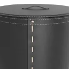 Ovaler Wäschekorb aus regeneriertem Riky-Leder, hergestellt in Italien Viadurini