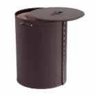 Ovaler Wäschekorb aus regeneriertem Riky-Leder, hergestellt in Italien Viadurini