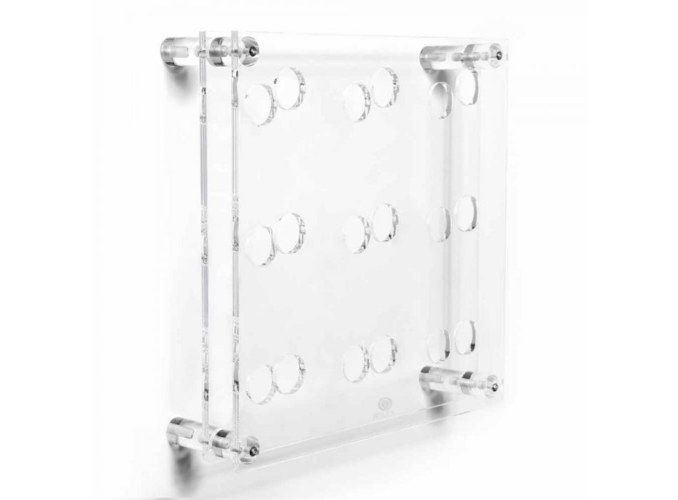 Amin Großer transparenter Wandflaschenhalter L45xH45x13,6cm Viadurini