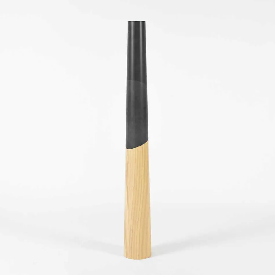 Moderner Kerzenhalter aus massivem Kiefernholz mit farbigen Details - Offenheit Viadurini