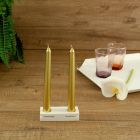 Weißer Corian Design Kerzenhalter für Wohnzimmer Made in Italy - Sisifo Viadurini