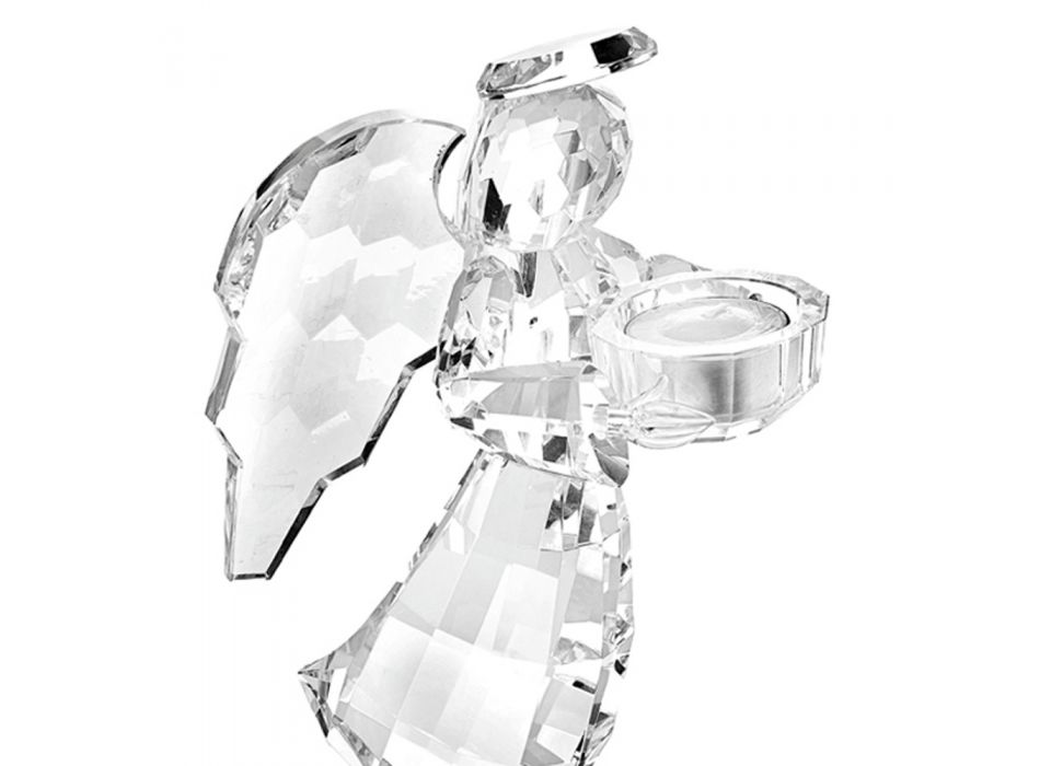 Italienischer Luxus-Kerzenhalter aus Kristall in Engelsform - Paqui Viadurini